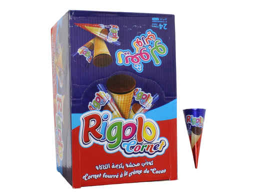 RIGOLO cornet fourée a la creme cacao