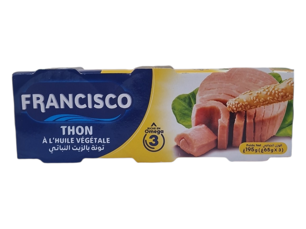 FRANCISCO thon a l'huile végétale 65g*3
