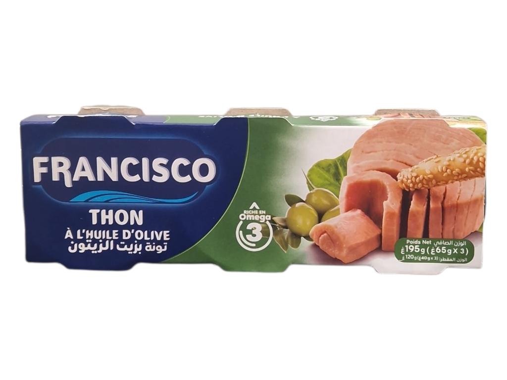 FRANCISCO thon a l'huile d'olive 65g*3