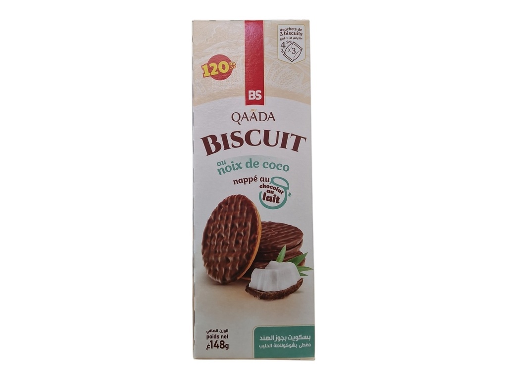QAADA biscuit noix de coco nappé180g