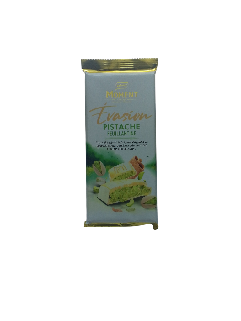 MOMENT evasion chocolat blanc pistach 95g