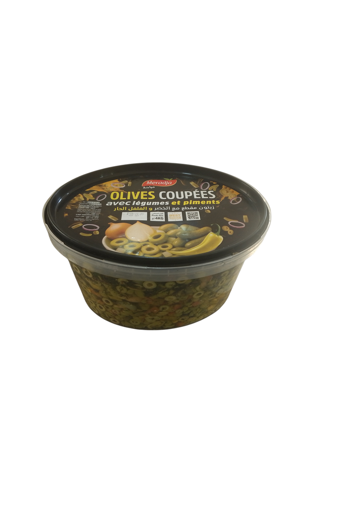 MERADJA olives coupees avac legumes et piments 4 kg