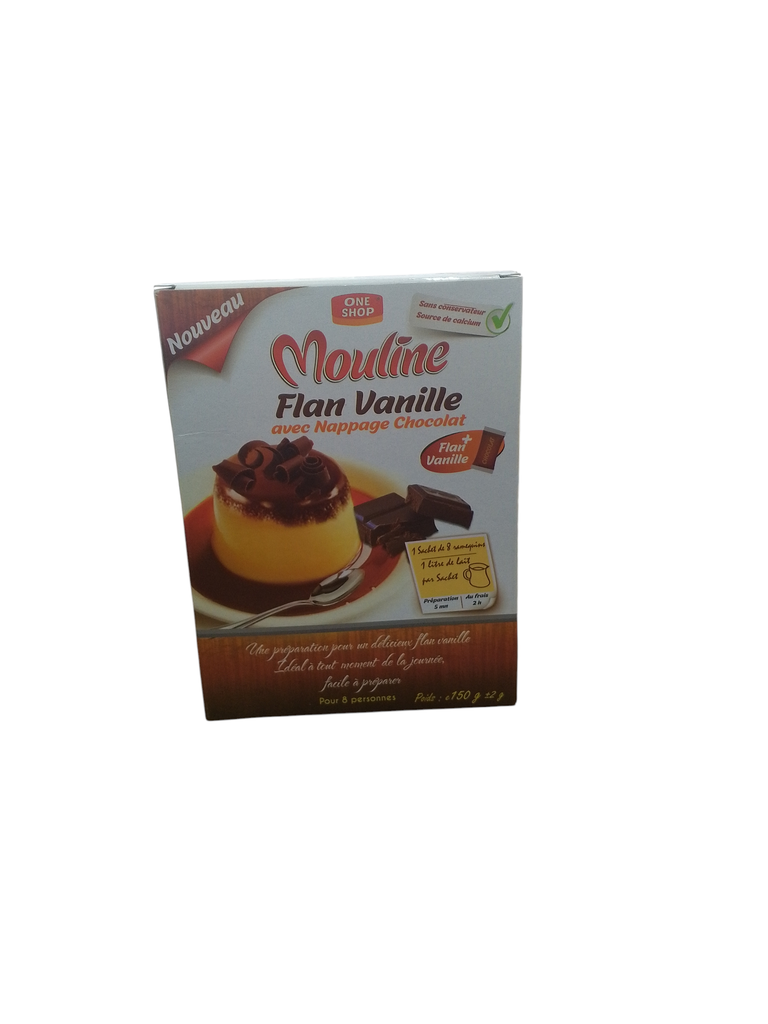 MOULINE flan vanilla et chocola 150 g