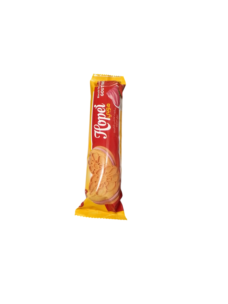 HOPEI biscuit sandwitch fourre gout fraise 75 grs