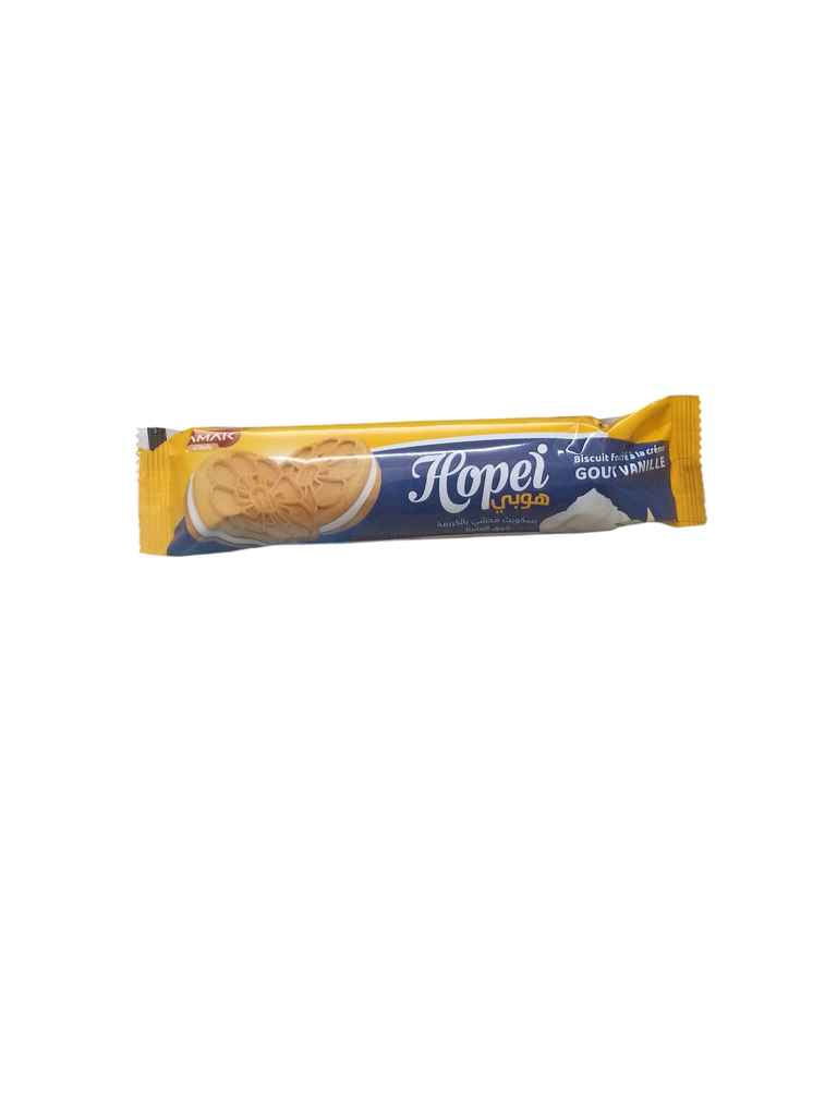 HOPEI biscuit sandwitch fourre gout vanilla 75 grs