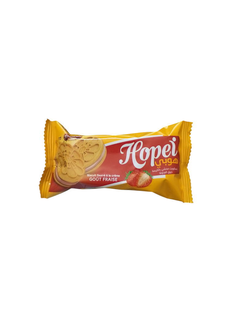 HOPEI biscuit fourre gout fraise 35 grs