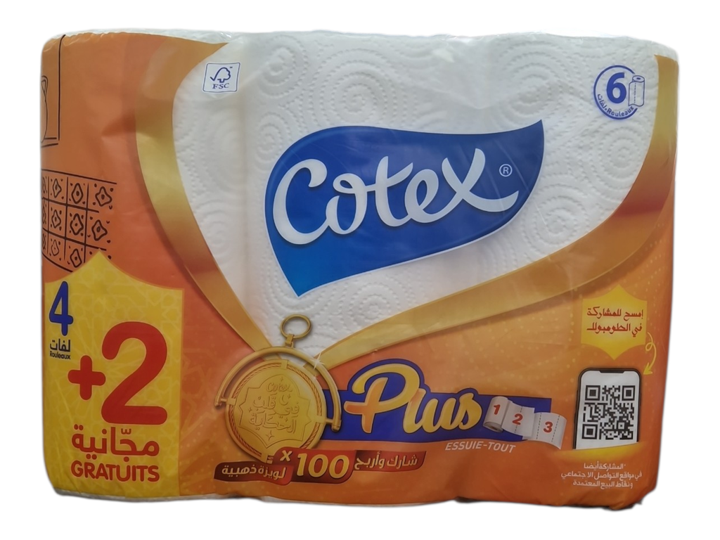 COTEX essuie tout plus 4+2
