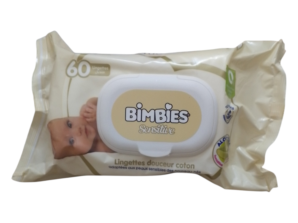 BIMBIES lingettes  bebe sensitive 60pcs