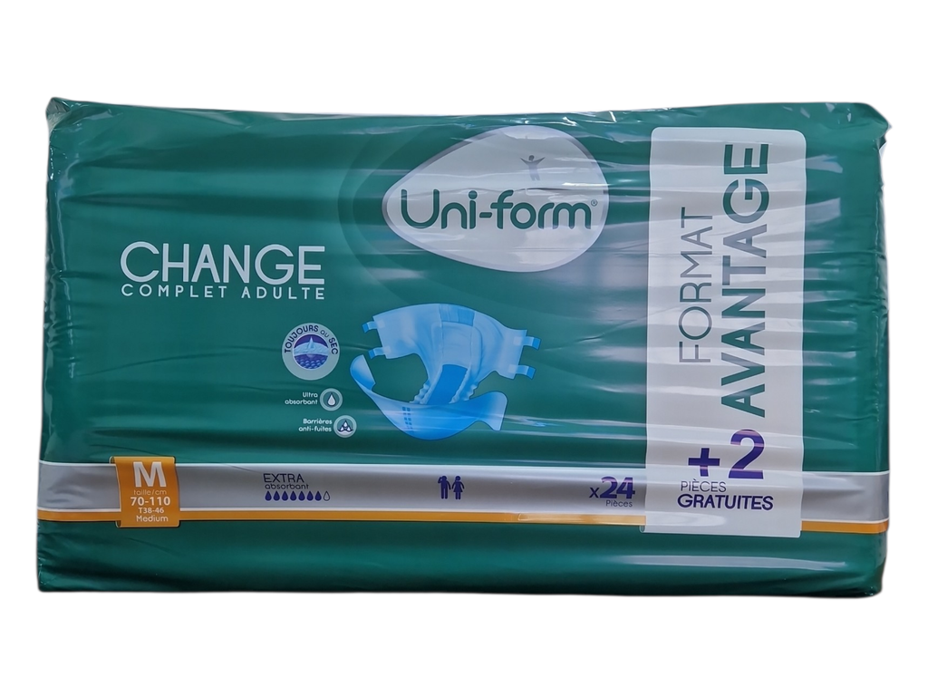 UNI FORM couche complet adulte m 24+2 pcs
