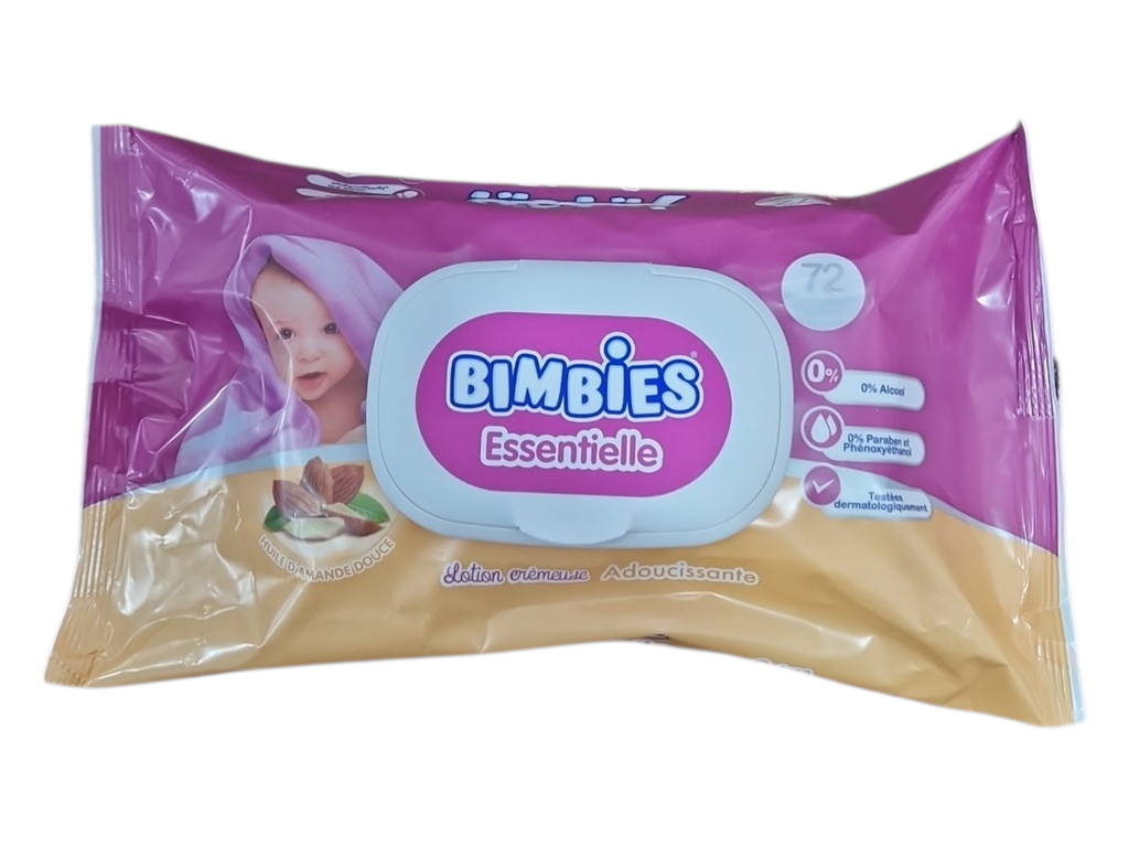 BIMBIES lingettes  bebe huile d amande 72 p