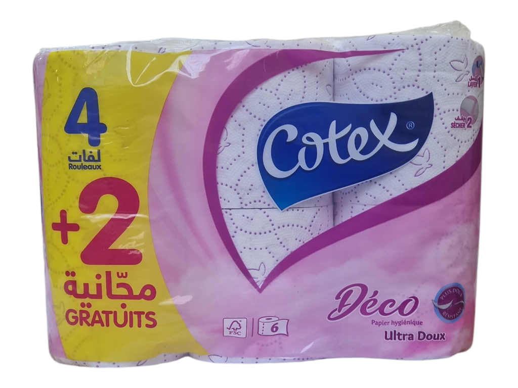 COTEX deco papier hygienique 4+2
