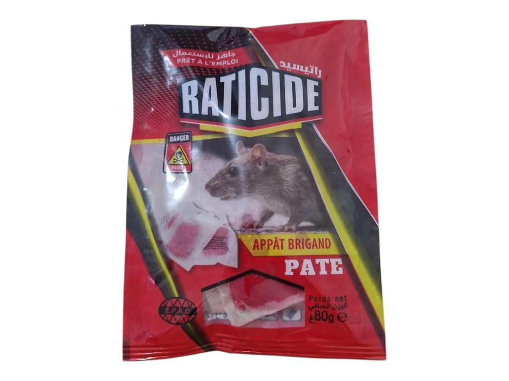 RATICIDE pate anti rats et souris 80g