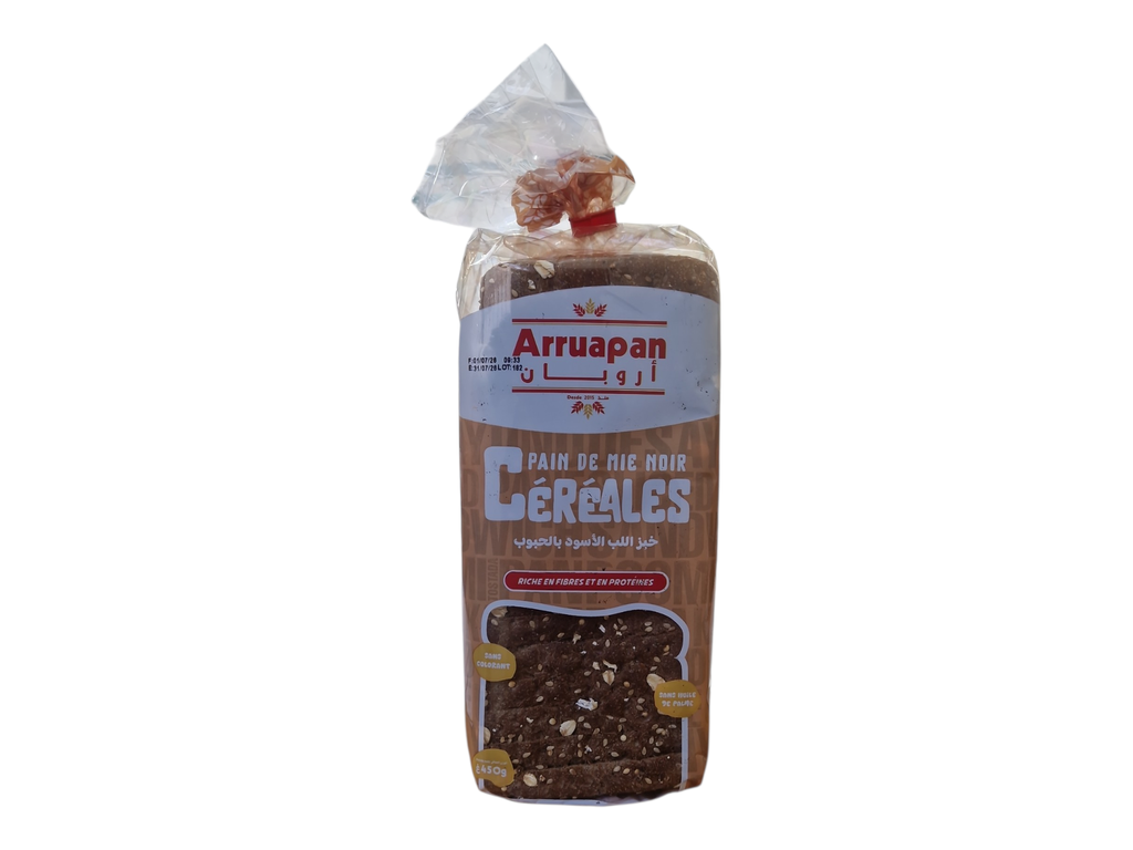 Arruapan pain de mie noir ceur céréales 450grs