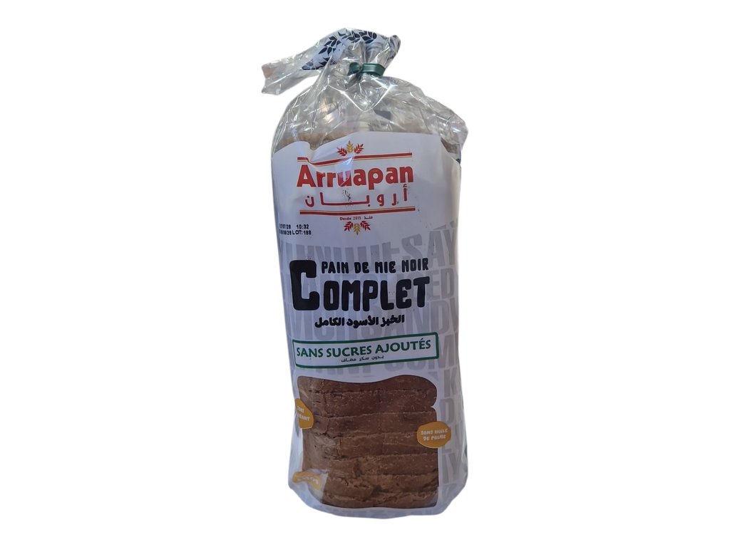 Arruapan pain de mie noir ceur céréales s.s 450grs