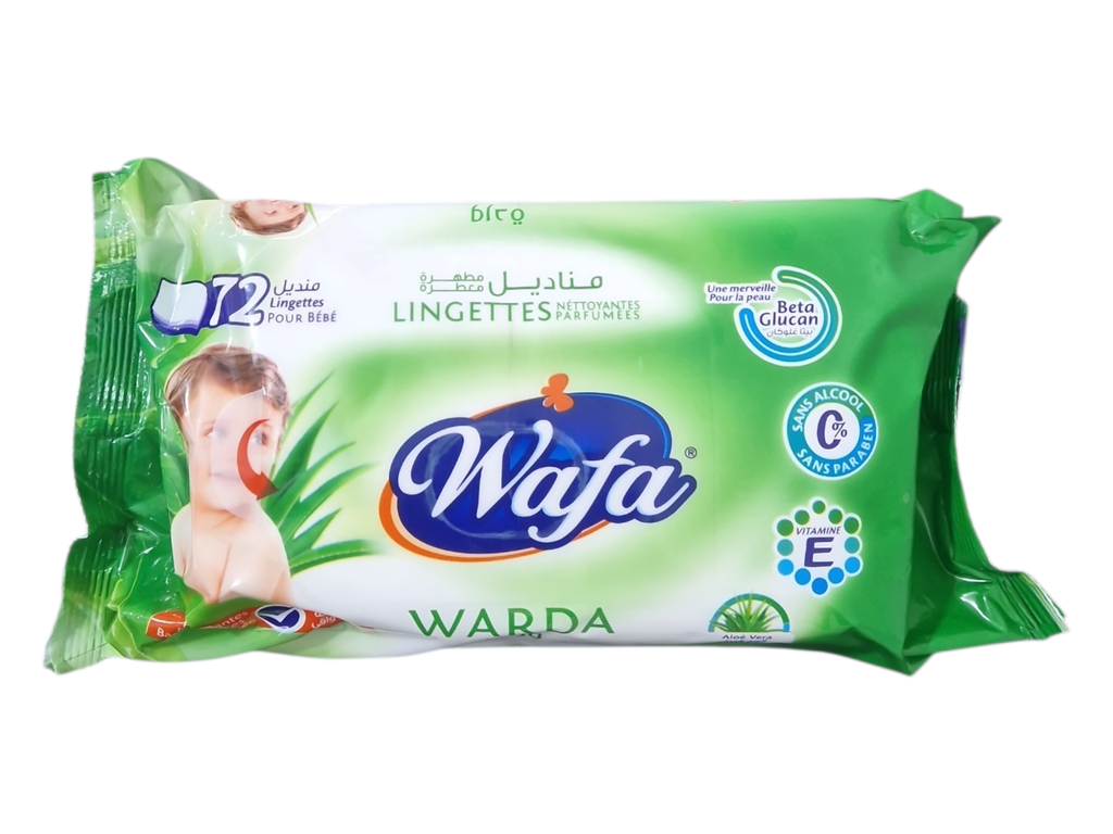 WAFA lingettes warda aloe vera 72p