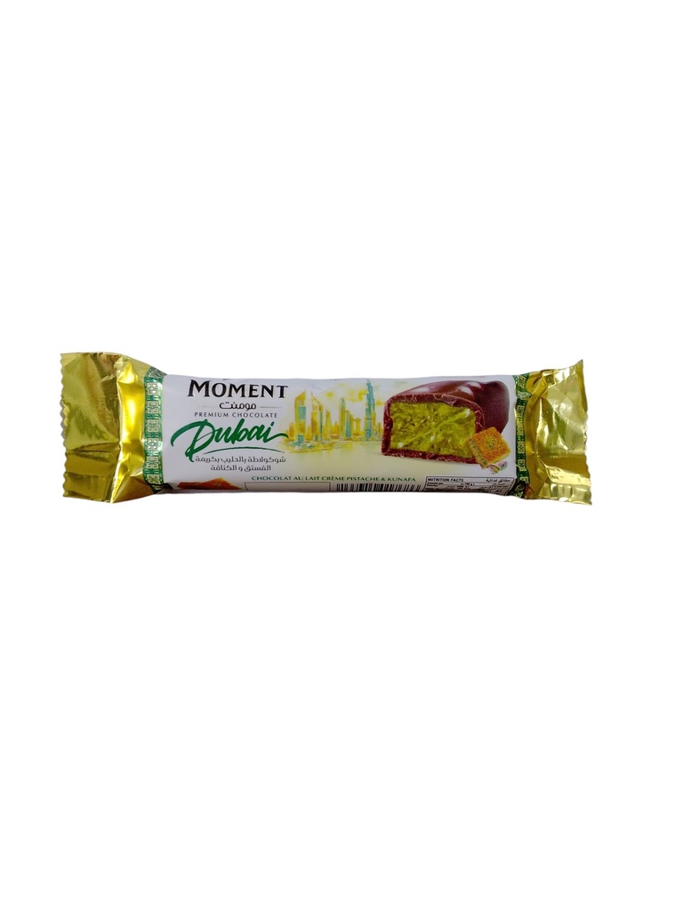 MOMENT bar dubai chocolat au lait créme pistache et kunafa